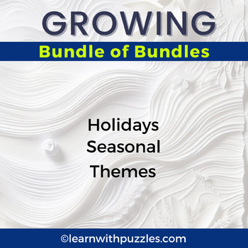 Preview of GROWING BUNDLE of Holidays, Seasons, Themes Puzzles