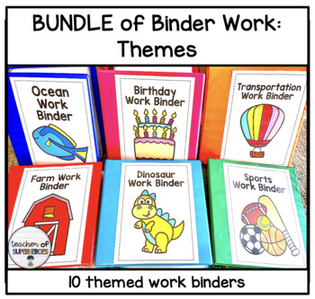 Preview of BUNDLE of Themed Work Binders for Special Education