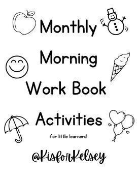 Preview of Monthly Morning Work Book/Early Finisher Activities BUNDLE Kindergarten 1st 2nd