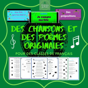 Preview of GROWING Bundle of Original Primary/Junior-level French Vocabulary Songs & Poems
