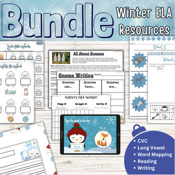 Preview of Bundle of Winter Reading, Phonics & Writing Activities