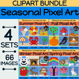 CLIPART BUNDLE - Seasonal Pixel Art Mystery Pictures for C