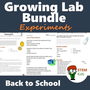 Preview of GROWING Lab Activity Bundle (Experiments, Post-Lab Quizzes, Lap Reports..)