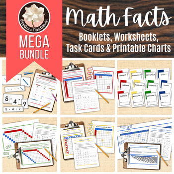 Preview of Montessori Math Facts MEGA BUNDLE - Montessori Math Charts Math Fact Booklets