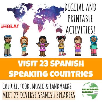 Preview of Learn Spanish Cultures From 25 Students  - PDF + Editable Slides + Activities