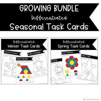 Preview of GROWING Seasonal  Pattern Block Task Cards