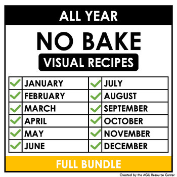 Preview of No-Bake Visual Recipes All Year | Special Education | Full BUNDLE