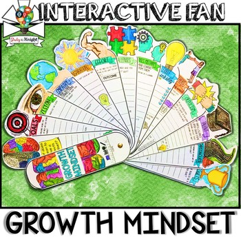 Preview of Growth Mindset Activity, Reflection, Setting Goals, Interactive Fan