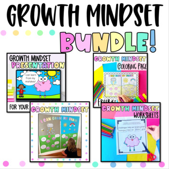 Preview of Growth Mindset Bundle | Presentation, Worksheets, Bulletin Board