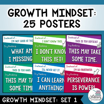 Preview of Growth Mindset Posters: Change Your Words, Change Your Mindset (Set 1)