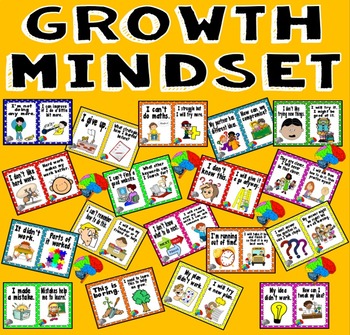 Preview of GROWTH MINDSET POSTERS DISPLAY -BRAIN THINKING skills positive motivation