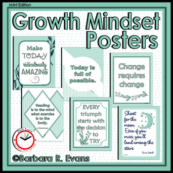 GROWTH MINDSET POSTERS Mint Theme Classroom Decor Critical Thinking