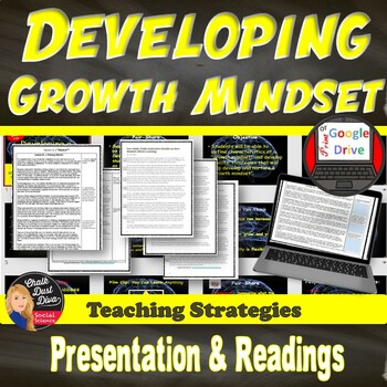 Preview of GROWTH MINDSET | Presentation & Readings | Print & Digital | SEL | Grades 8-12