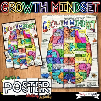 Preview of Growth Mindset Poster, Setting Goals, Collaborative Poster