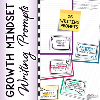 Preview of GROWTH MINDSET from A to Z: 26 Writing Prompts; Bell Ringers; Warm Ups