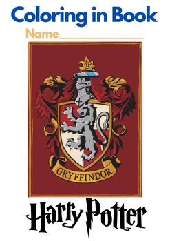 Preview of HARRY POTTER - GRYFFINDOR, Coloring in Book (30 pages) PDF Printable Book