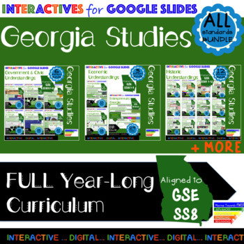 Preview of 8th Grade Georgia Studies GSE Year-Long Digital Curriculum with Study Guides