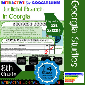 Preview of GSE SS8CG4 Judicial Branch in Georgia: Interactive for Google Slides