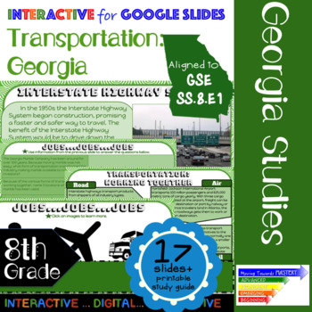 Preview of GSE SS8E1 Georgia Transportation Systems: Interactive for Google Slides