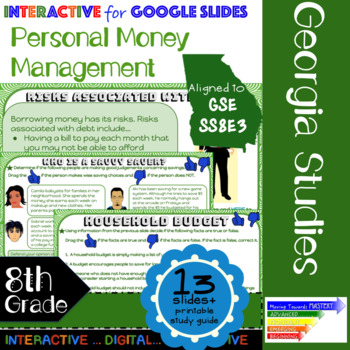 Preview of GSE SS8E3: Personal Money Management Interactive for Google Slides