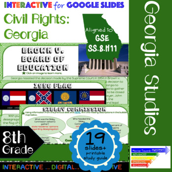 Preview of GSE SS8H11 Civil Rights Movement: Georgia Interactive for Google Slides