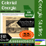 GSE SS8H2 Colonial Georgia Assessment Using Google Forms