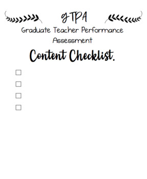 Preview of GTPA Content Checklist.