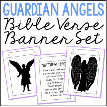 Preview of GUARDIAN ANGELS Christian Activity | Banner Craft Project | Bible Verses