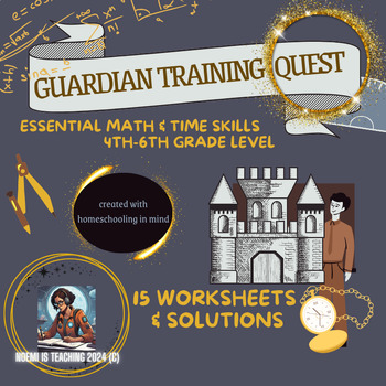 Preview of GUARDIAN TRAINING QUEST essential math & time skills 4th-6th grade level