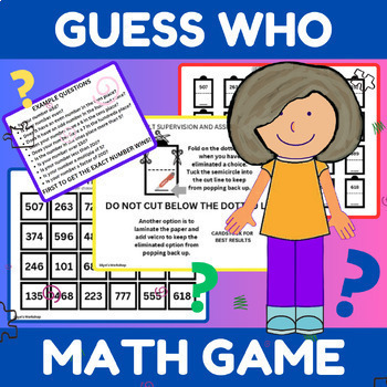 Preview of GUESS THE NUMBER (A Guess Who Style Game) Variety Bundle! Common Core