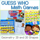 GUESS WHO Geometry Game for Plane and 3D Shape Practice