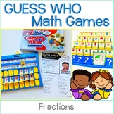 GUESS WHO Math Game for Comparing Fractions Practice