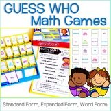 GUESS WHO Math Games for Standard Form, Expanded Form, and