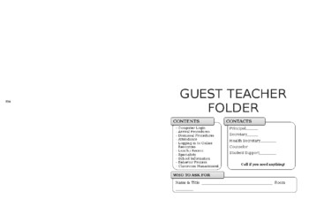 Preview of Well-designed Guest and sub teacher folder (editable and fillable resource)