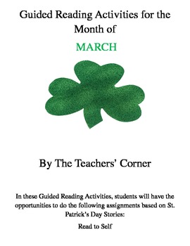 Preview of Guided Reading Activities: Month of March/St. Patrick's Day