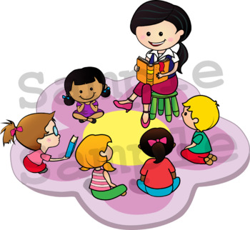 preschool circle time clipart black and white