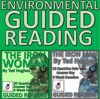 Preview of GUIDED READING: Environmental Theme - The Iron Man, The Iron Woman by Ted Hughes