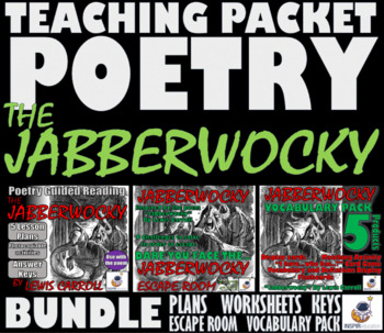 Preview of GUIDED READING: POETRY - The Jabberwocky by Lewis Carroll, Plans, Escape Room...