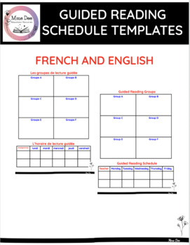 Preview of GUIDED READING SCHEDULE TEMPLATES FOR FRENCH AND ENGLISH - GOOGLE SLIDES™