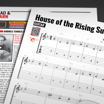 Preview of Guitar Sheet Music: House of the Rising Sun - Folk Song