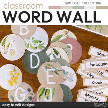 Preview of Eucalyptus GUM LEAF Word Wall Pack