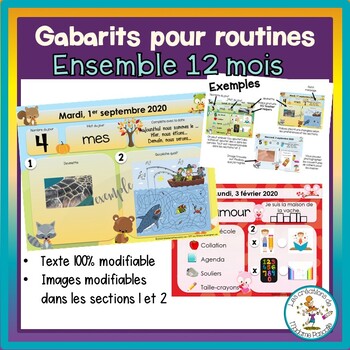 Preview of Gabarits routine du matin / Morning work slides