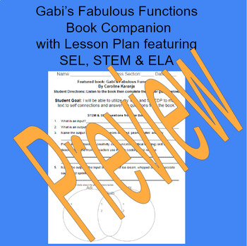 Preview of Gabi's Fabulous Functions Book Companion & Lesson Plan