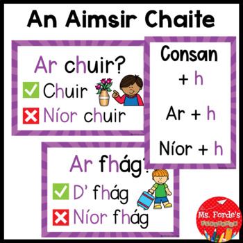 Preview of Gaeilge Aimsir Chaite (Irish past tense rules poster set)
