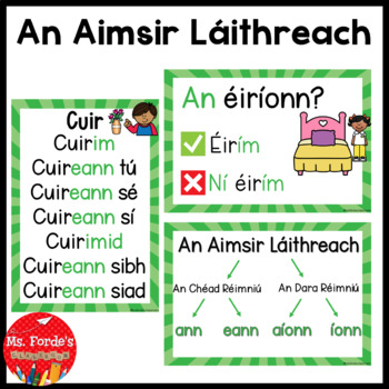 Preview of Gaeilge Aimsir Láithreach (Present Tense rules/endings Full Poster set)