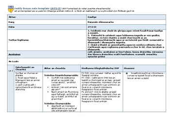 Preview of Gaeilge 'An Aimsir' Lesson Plans | Detailed Irish Plans