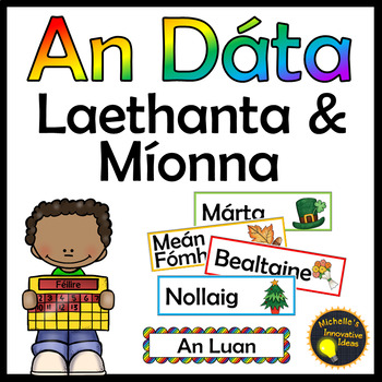 Preview of Gaeilge An Dáta - Laethanta na Seachtaine agus Míonna na Bliana