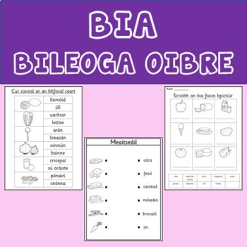 Preview of Gaeilge - Bia - Bileoga Oibre
