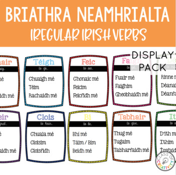 Preview of Gaeilge Briathra Neamhrialta Display Pack
