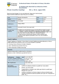 Preview of Gaeilge 'Eadaí' Lesson Plans | Detailed Irish plans